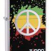 Zippo 29606 Peace Lighter, Brushed Chrome with Color Image -Cheap Gear Store opplanet zippo peace sign pocket lighter 29606 main 1 61606.1594655472